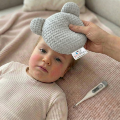 Termofor miś z pestkami wiśni i lawendą 180g Szary / Bocioland