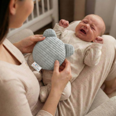 Termofor miś z pestkami wiśni i lawendą 180g Szary / Bocioland