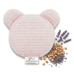 Termofor miś z pestkami wiśni i lawendą 180g Różowy / Bocioland