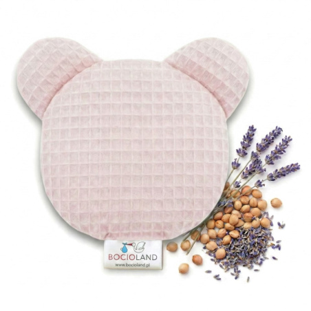 Termofor miś z pestkami wiśni i lawendą 180g Różowy / Bocioland