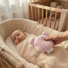 Termofor miś z pestkami wiśni i lawendą 180g Różowy / Bocioland