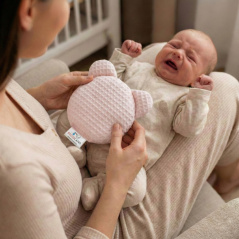 Termofor miś z pestkami wiśni i lawendą 180g Różowy / Bocioland