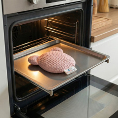 Termofor miś z pestkami wiśni i lawendą 180g Malinowy / Bocioland