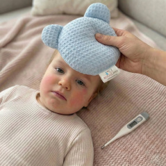 Termofor miś z pestkami wiśni i lawendą 180g Niebieski / Bocioland