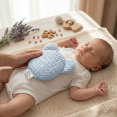 Termofor miś z pestkami wiśni i lawendą 180g Niebieski / Bocioland