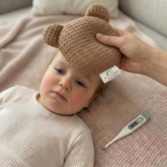 Termofor miś z pestkami wiśni i lawendą 180g Brązowy / Bocioland