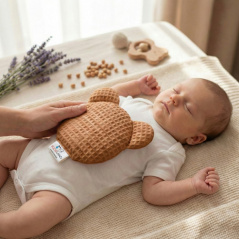 Termofor miś z pestkami wiśni i lawendą 180g Brązowy / Bocioland