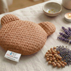 Termofor miś z pestkami wiśni i lawendą 180g Brązowy / Bocioland