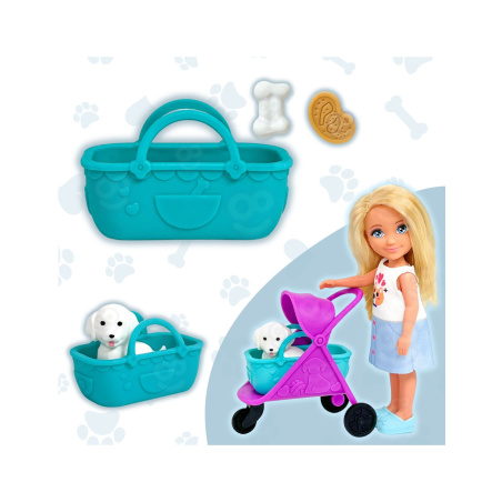 Lalka Ankiki z wózkiem i pieskiem / Woopie