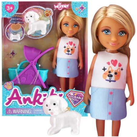 Lalka Ankiki z wózkiem i pieskiem / Woopie