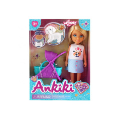 Lalka Ankiki z wózkiem i pieskiem / Woopie