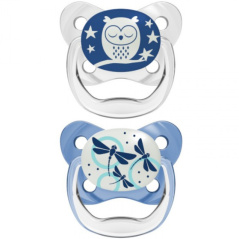 Smoczek ortodontyczny świecący 0+ Sówka 2 szt. / Dr. Brown's