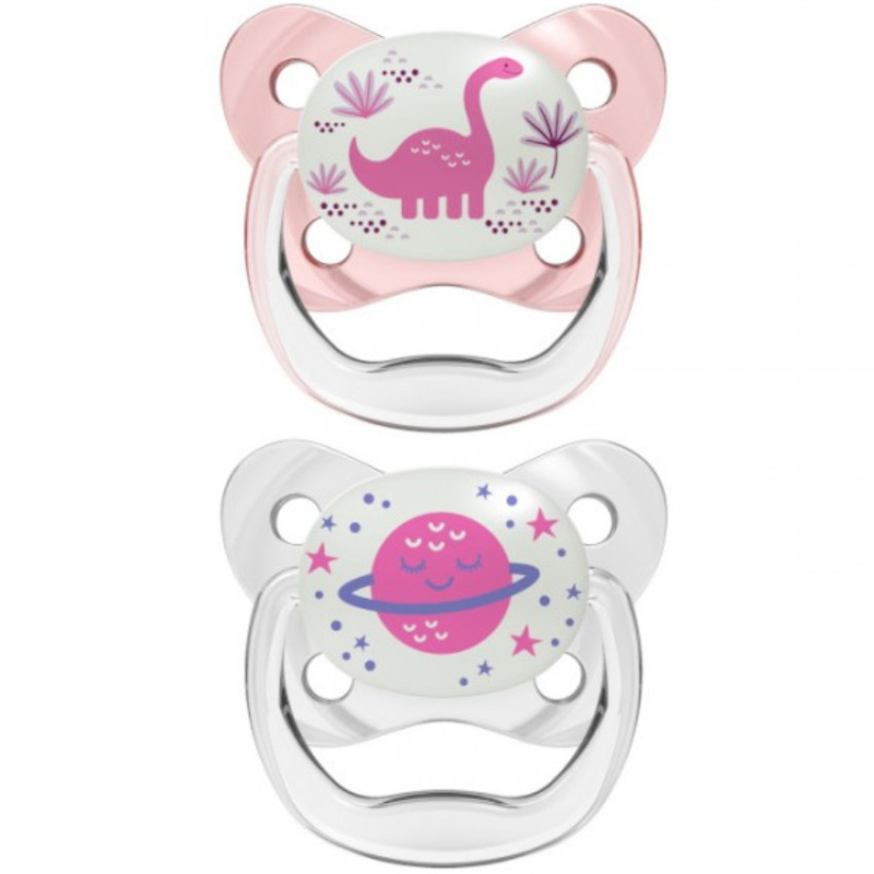 Smoczek ortodontyczny świecący 6+ Dino 2 szt. / Dr. Brown's