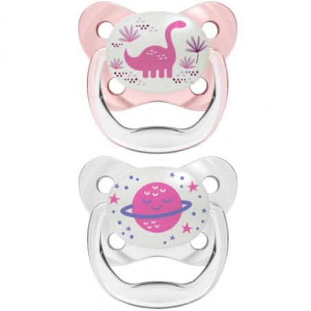 Smoczek ortodontyczny świecący 6+ Dino 2 szt. / Dr. Brown's