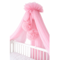 Baldachim do łóżeczka Tiul jasny róż + pompony / Camicco