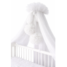 Baldachim do łóżeczka Tiul biały + pompony / Camicco