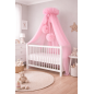 Baldachim do łóżeczka Tiul jasny róż + pompony / Camicco