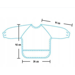 Śliniaczek ceratowy z rękawkami Miś w autku / Bocioland