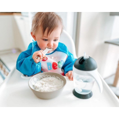 Śliniaczek ceratowy z rękawkami Miś w autku / Bocioland