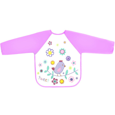 Śliniaczek ceratowy z rękawkami Ptaszek / Bocioland