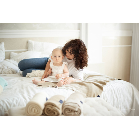 Kocyk bambusowo-bawełniany Paris 80x100 cm Wrzosowy / Bocioland