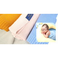 Kocyk bambusowo-bawełniany Paris 80x100 cm Delikatny róż / Bocioland