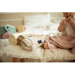 Kocyk bambusowo-bawełniany Paris 80x100 cm Delikatny róż / Bocioland