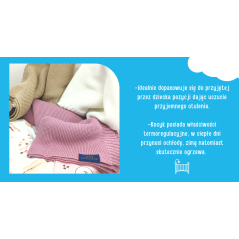 Kocyk bambusowo-bawełniany Paris 80x100 cm Pudrowy róż / Bocioland