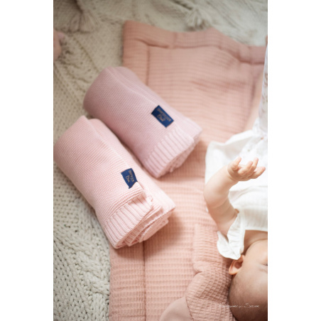 Kocyk bambusowo-bawełniany Paris 80x100 cm Pudrowy róż / Bocioland