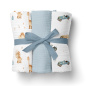 Pieluszki muślinowe 70x70 cm 3 szt. Niebieska + wzór / Bocioland Pieluszki muślinowe 70x70 cm 3 szt. Niebieska + wzór / Bocioland