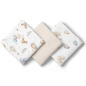Pieluszki muślinowe 70x70 cm 3 szt. Beżowa + wzór / Bocioland