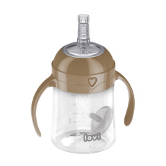 Kubek niekapek ze słomką 150 ml Brązowy / Lovi