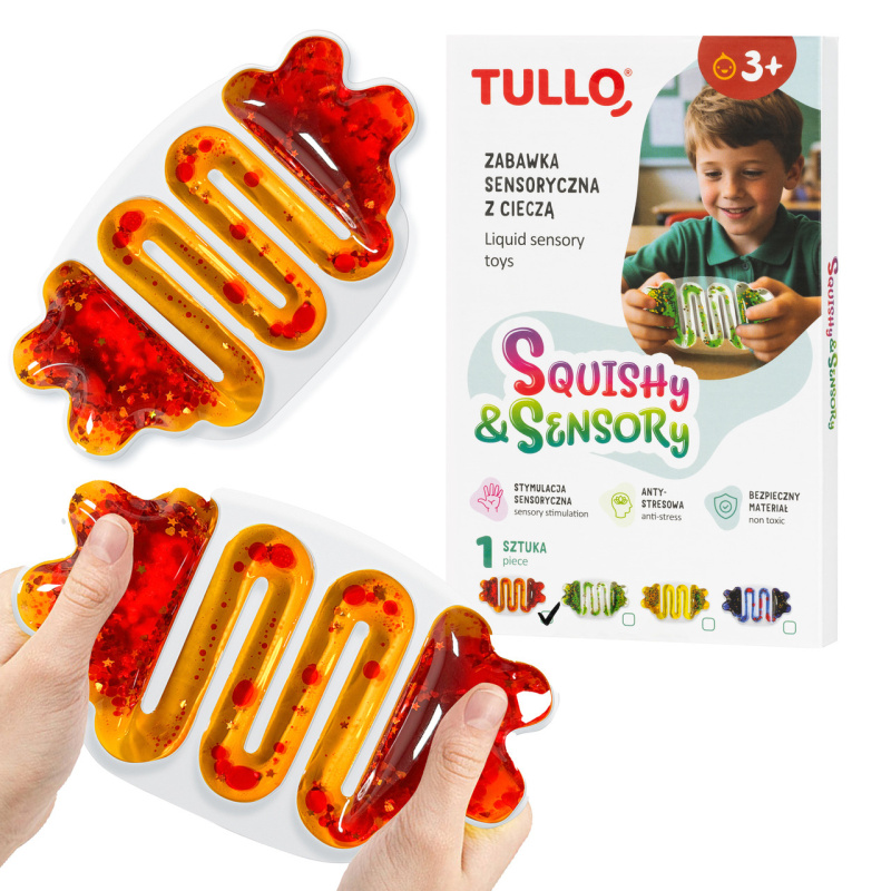 Gniotek sensoryczny z cieczą Squishy pomarańczowy / Tullo