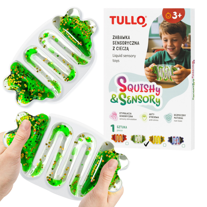 Gniotek sensoryczny z cieczą Squishy zielony / Tullo