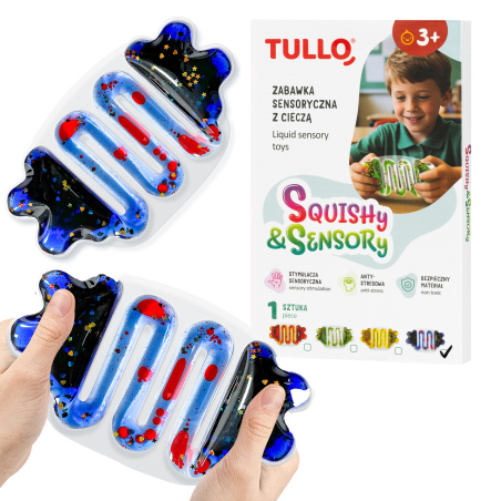 Gniotek sensoryczny z cieczą Squishy niebieski  / Tullo