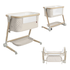 Łóżeczko dostawne z kołyską Salsa Cremio beige / Carrello