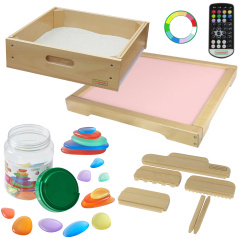 Panel świetlny kolorowy LED z pilotem i kamieniami / Masterkidz