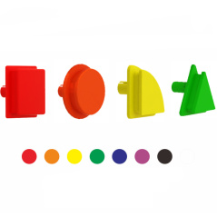 Kołeczki w kształcie figur geometrycznych do tablic STEM 64 szt. / Masterkidz