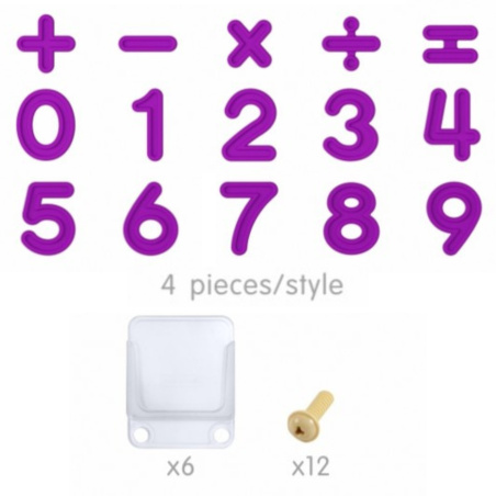 Zestaw cyferek i znaków do paneli ściennych STEM 82 el. / Masterkidz