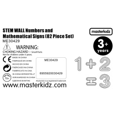 Zestaw cyferek i znaków do paneli ściennych STEM 82 el. / Masterkidz