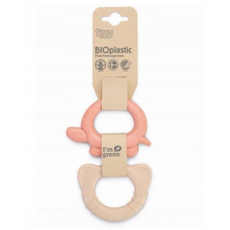 Gryzak coral + beige 2 szt. Tiny / Dantoy