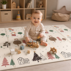 Mata piankowa dwustronna do zabawy 200x150 cm Lisek / Bocioland