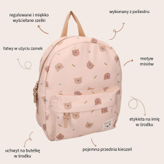 Plecak dziecięcy Teddy pink / Kidzroom