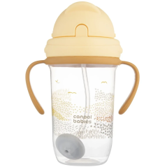 Kubek niekapek z rurką i odważnikiem 270 ml Żółty / Canpol Babies