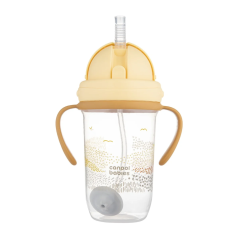 Kubek niekapek z rurką i odważnikiem 270 ml Żółty / Canpol Babies