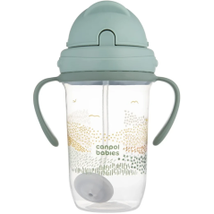 Kubek niekapek z rurką i odważnikiem 270 ml Zielony / Canpol Babies