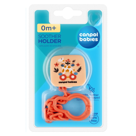 Łańcuszek do smoczka Toys koralowy / Canpol Babies
