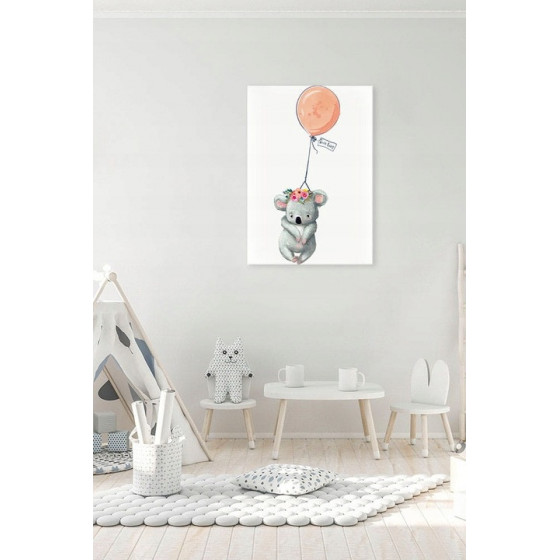 Koala w wianku z balonikiem obraz 70x100 cm / Revolio