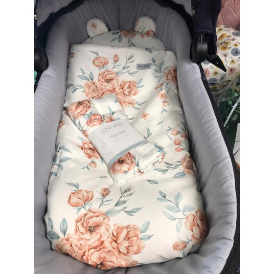 Pościel bawełniana do wózka 75x65 cm Bloom Revival / Qbana Mama