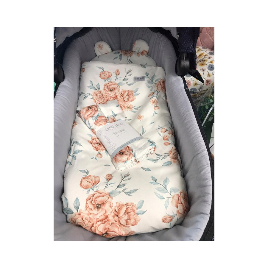 Pościel bawełniana do wózka 75x65 cm Bloom Revival / Qbana Mama